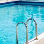 stainless steel railings on swimming pool